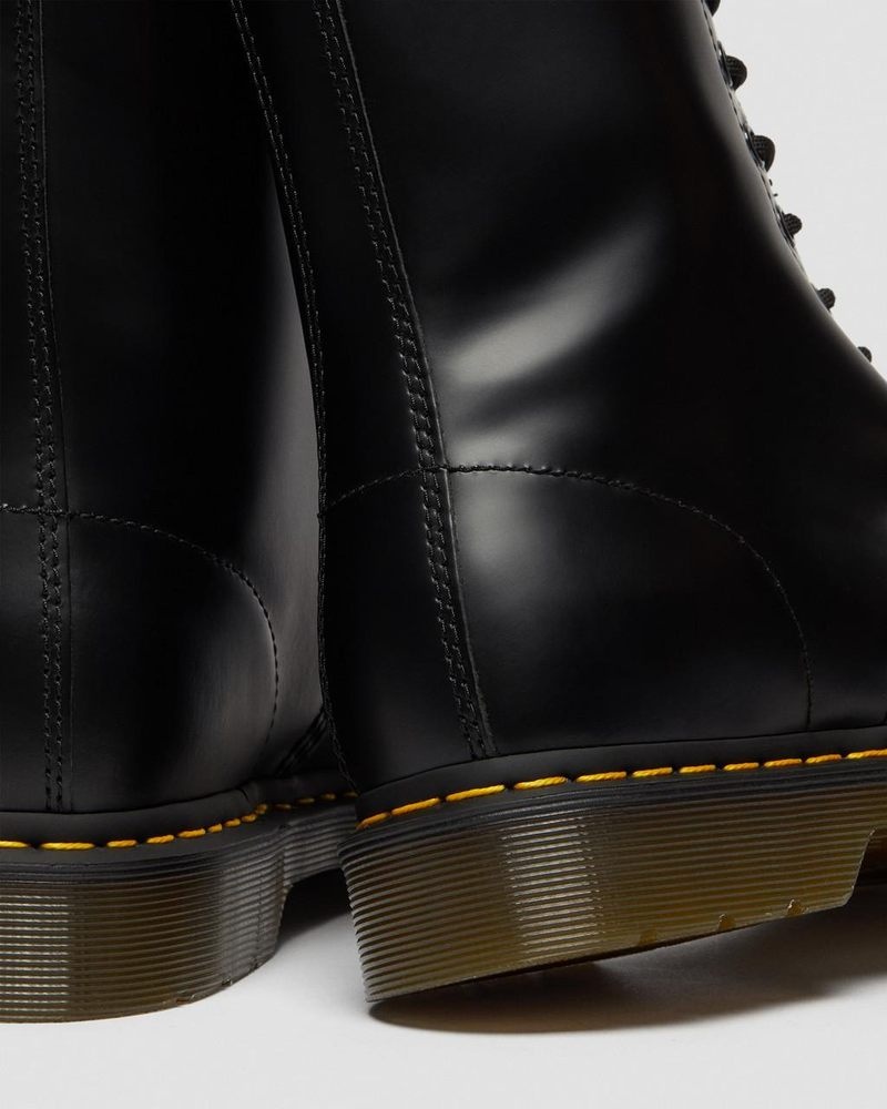 Dr Doc Martens 1490 Smooth Cuero Mid Calf Boots (Smooth Cuero) Negros | VE82-D3XJ