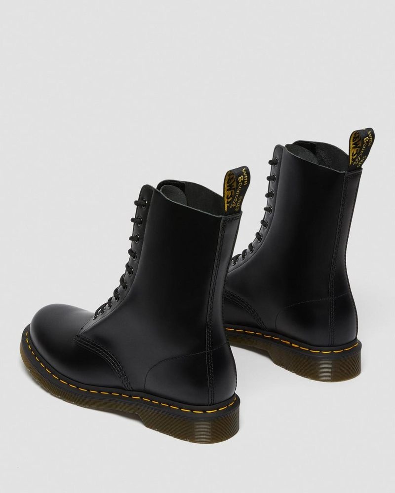 Dr Doc Martens 1490 Smooth Cuero Mid Calf Boots (Smooth Cuero) Negros | VE82-D3XJ