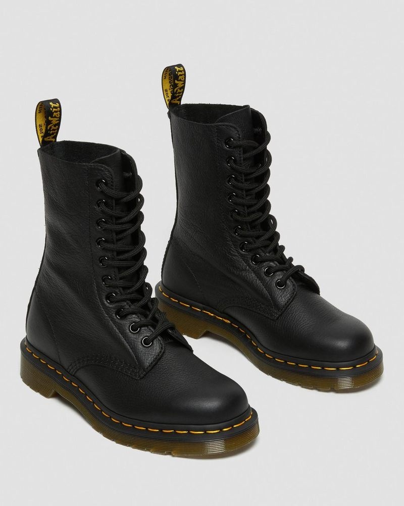 Dr Doc Martens 1490 Virginia Cuero Mid Calf Boots (Virginia) Negros | IS52-R8TO