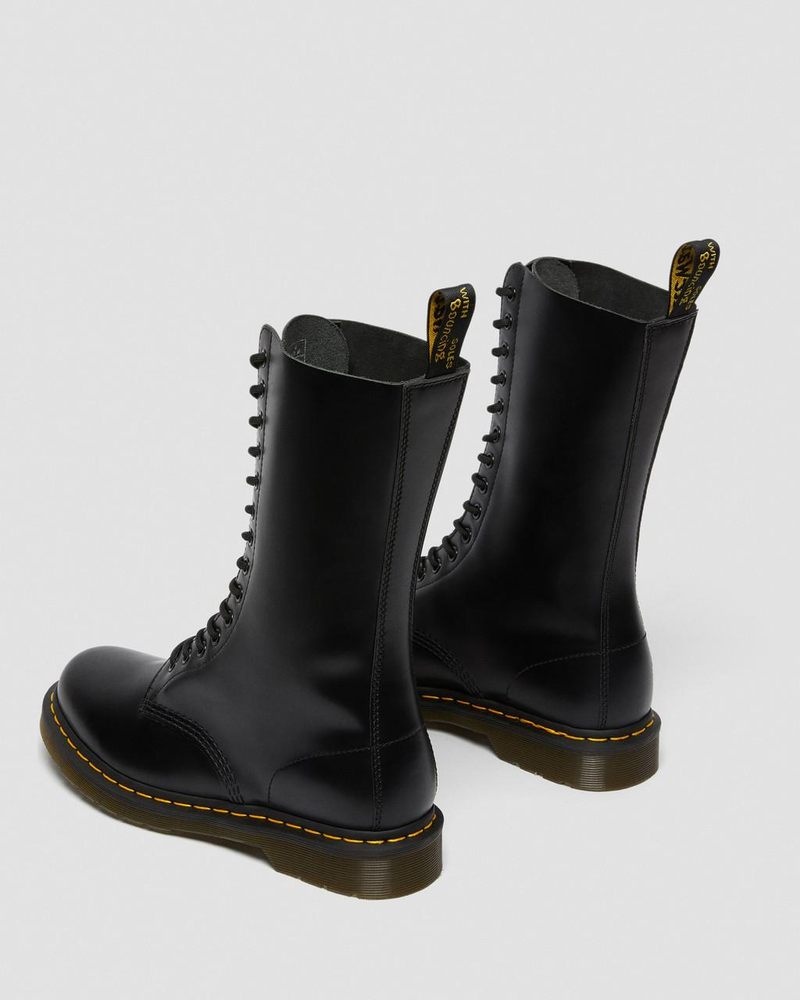 Dr Doc Martens 1914 Smooth Cuero Altos Boots (Smooth Cuero) Negros | JJ01-S6YN