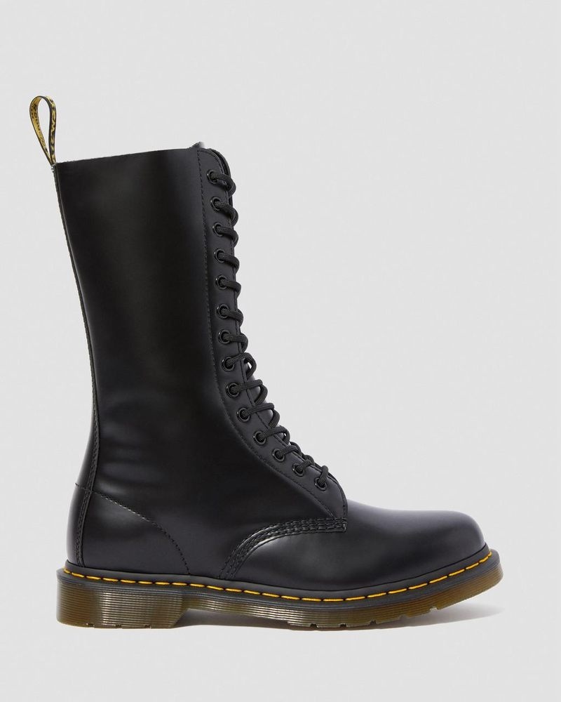 Dr Doc Martens 1914 Smooth Cuero Altos Boots (Smooth Cuero) Negros | JJ01-S6YN