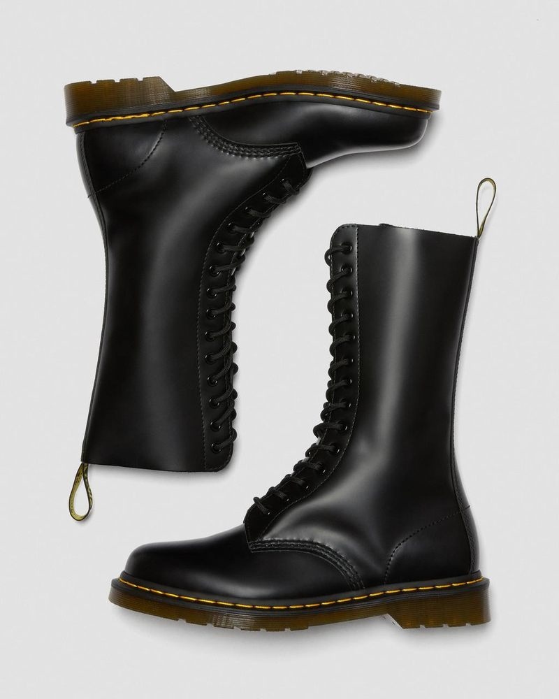 Dr Doc Martens 1914 Smooth Cuero Altos Boots (Smooth Cuero) Negros | JJ01-S6YN