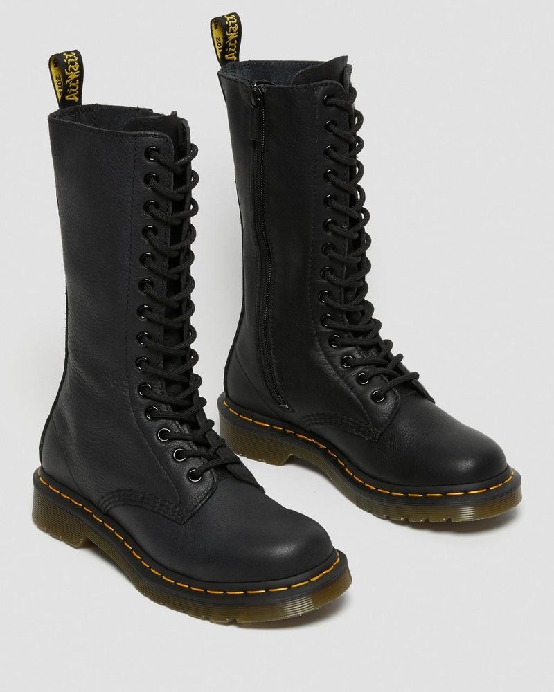 Dr Doc Martens 1B99 Virginia Cuero Mid Calf Boots (Virginia) Negros | OQ40-F8SO