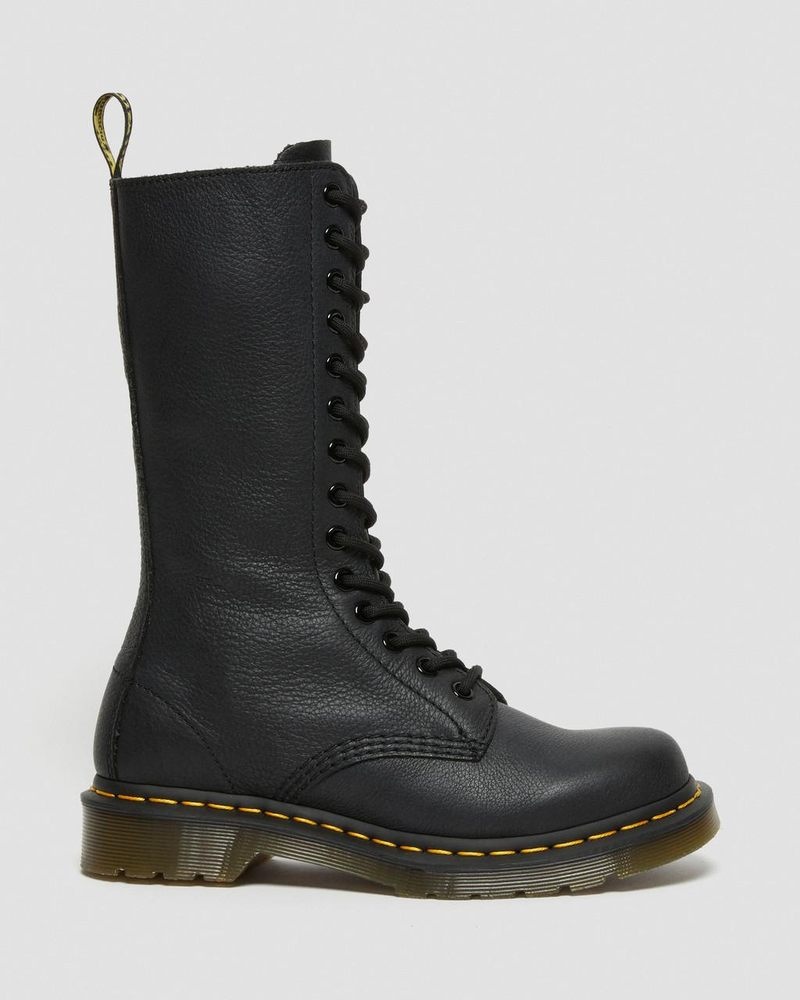 Dr Doc Martens 1B99 Virginia Cuero Mid Calf Boots (Virginia) Negros | OQ40-F8SO