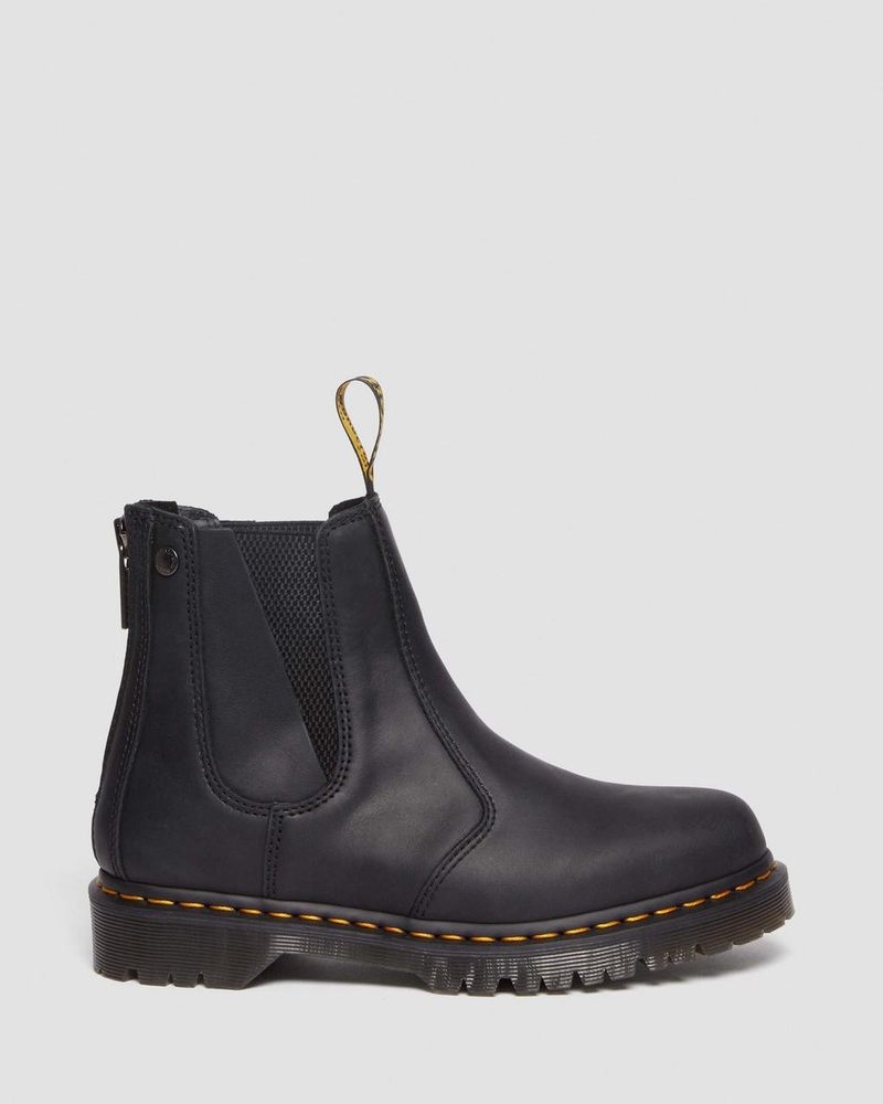 Dr Doc Martens 2976 Alternative Full Grain Cuero Chelsea Boots (Waxed Full Grain) Negros | ZH40-T9GO