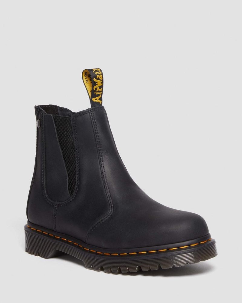 Dr Doc Martens 2976 Alternative Full Grain Cuero Chelsea Boots (Waxed Full Grain) Negros | ZH40-T9GO