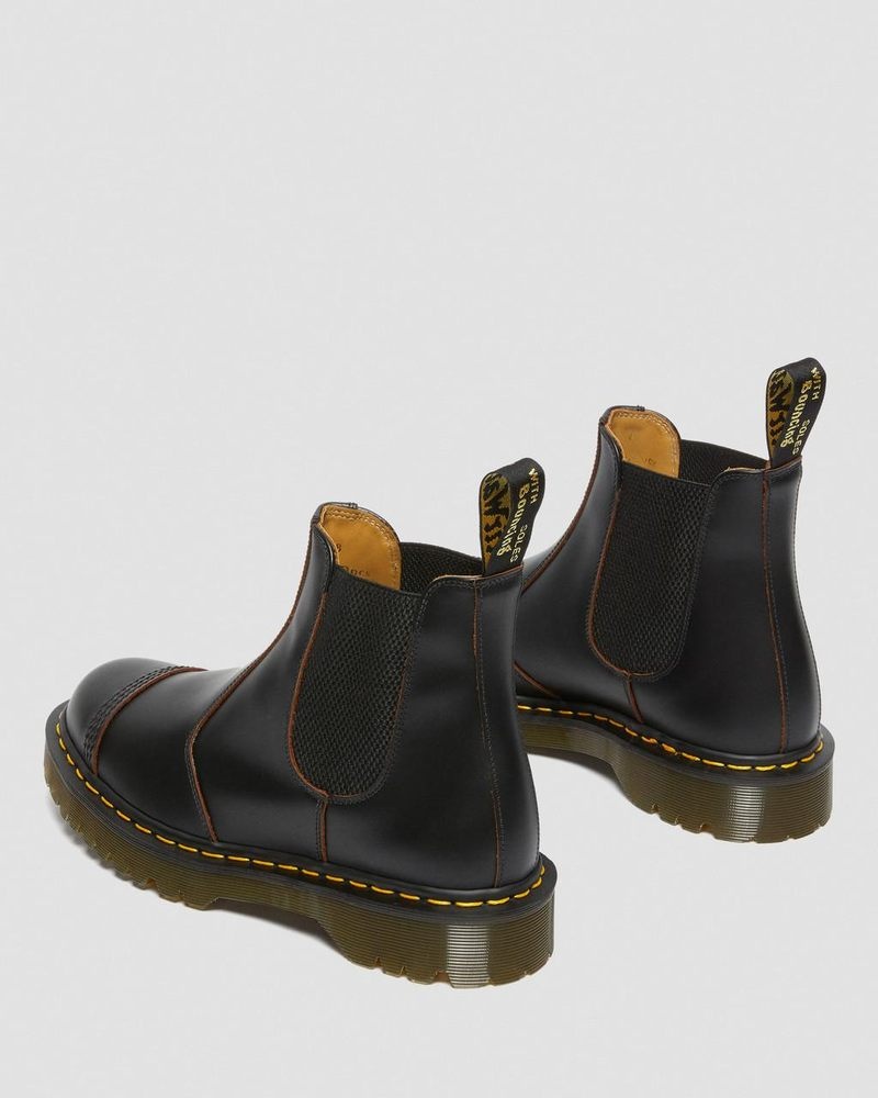 Dr Doc Martens 2976 Bex Made in England Puntera Cap Chelsea Boots (Quilon) Negros | TL82-R6QI