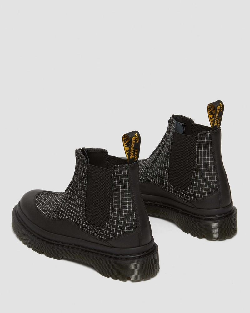 Dr Doc Martens 2976 Bex Ripstop Grid Chelsea Boots (Sorento+Grip Ripstop) Black/Black/White | VS29-W2NF