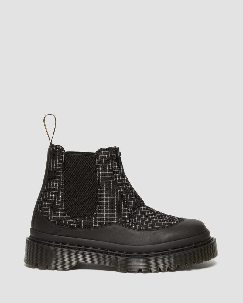 Dr Doc Martens 2976 Bex Ripstop Grid Chelsea Boots (Sorento+Grip Ripstop) Black/Black/White | VS29-W2NF