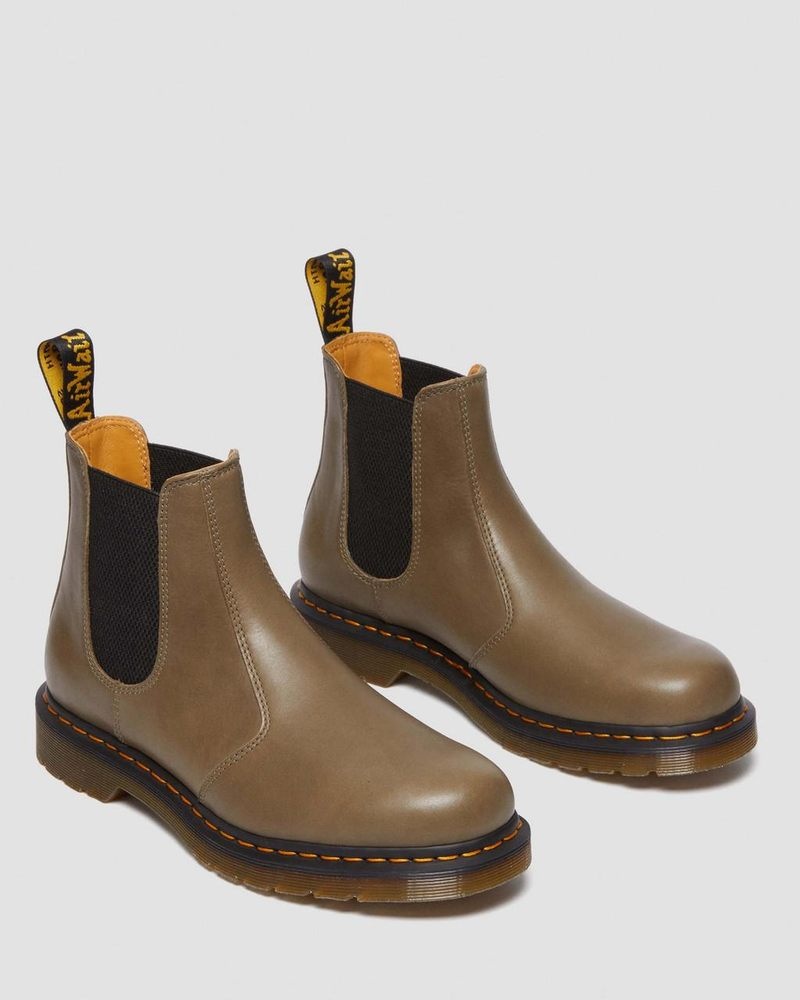 Dr Doc Martens 2976 Carrara Cuero Chelsea Boots (Carrara) Verde Oliva | OQ84-I5MB