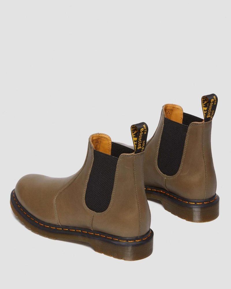 Dr Doc Martens 2976 Carrara Cuero Chelsea Boots (Carrara) Verde Oliva | OQ84-I5MB