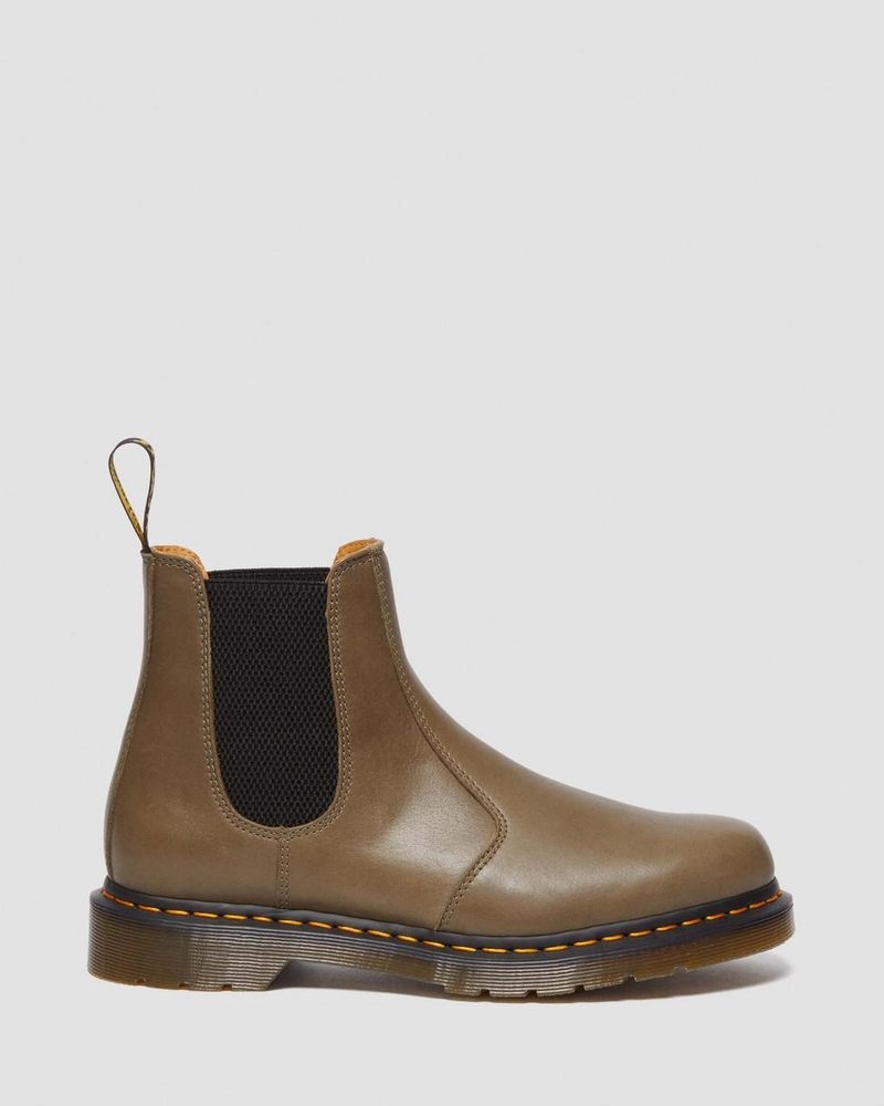 Dr Doc Martens 2976 Carrara Cuero Chelsea Boots (Carrara) Verde Oliva | OQ84-I5MB