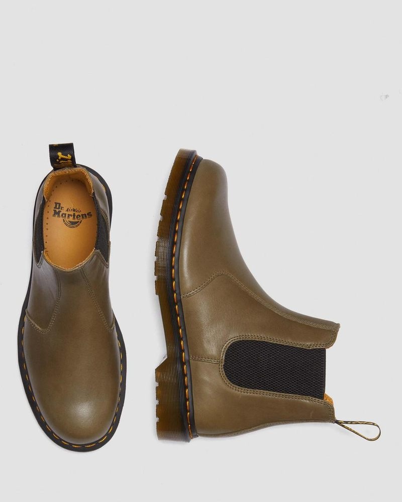 Dr Doc Martens 2976 Carrara Cuero Chelsea Boots (Carrara) Verde Oliva | OQ84-I5MB