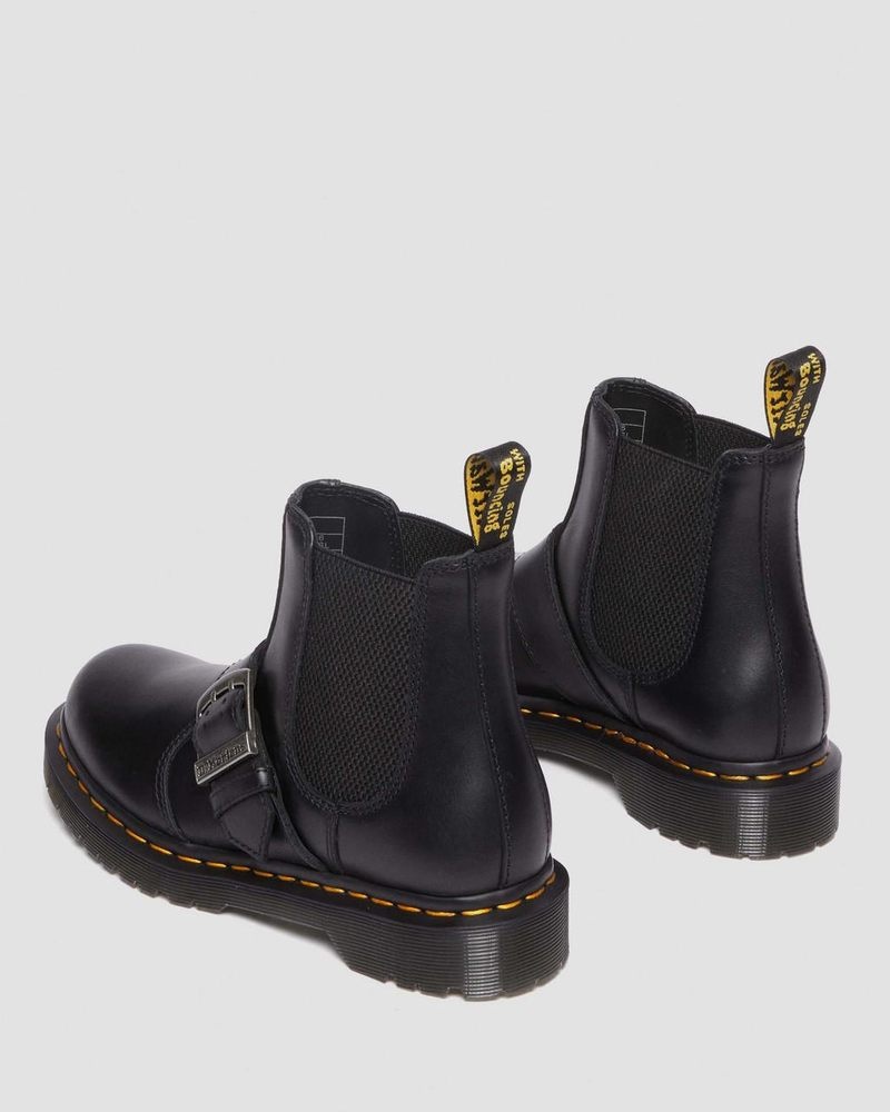 Dr Doc Martens 2976 Hebilla Pull Up Cuero Chelsea Boots (Pull Up) Negros | UG32-W0TV