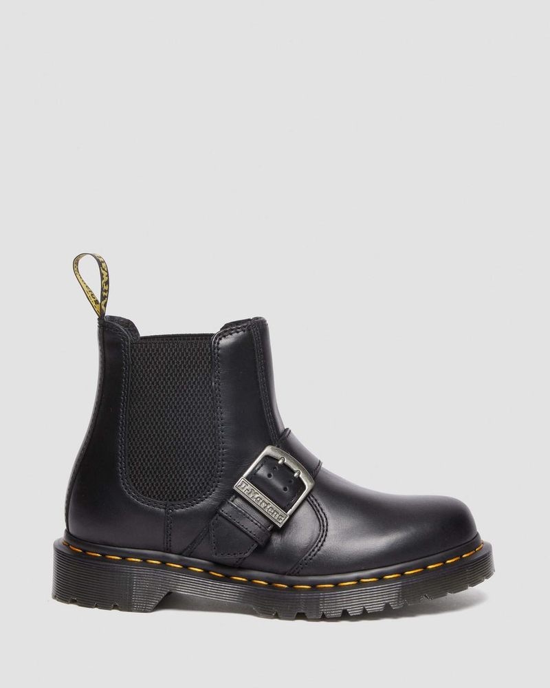 Dr Doc Martens 2976 Hebilla Pull Up Cuero Chelsea Boots (Pull Up) Negros | UG32-W0TV