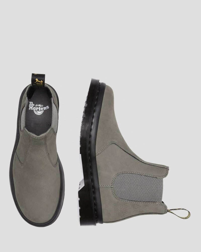 Dr Doc Martens 2976 Milled Nubuck Chelsea Boots (Milled Nubuck Wp) Grises | DW29-A6LK