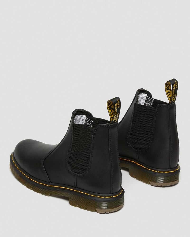 Dr Doc Martens 2976 Slip Resistant Cuero Chelsea Boots (Industrial Full Grain) Negros | KE40-A9IC