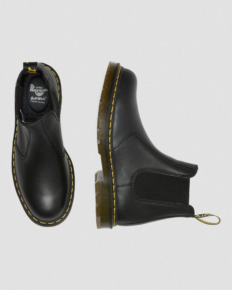 Dr Doc Martens 2976 Slip Resistant Cuero Chelsea Boots (Industrial Full Grain) Negros | KE40-A9IC