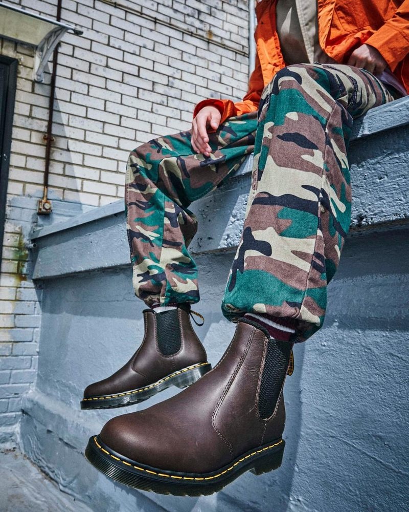 Dr Doc Martens 2976 Warmwair Cuero Chelsea Boots (Valor Wp) Marrom Oscuro | GD55-D1BE