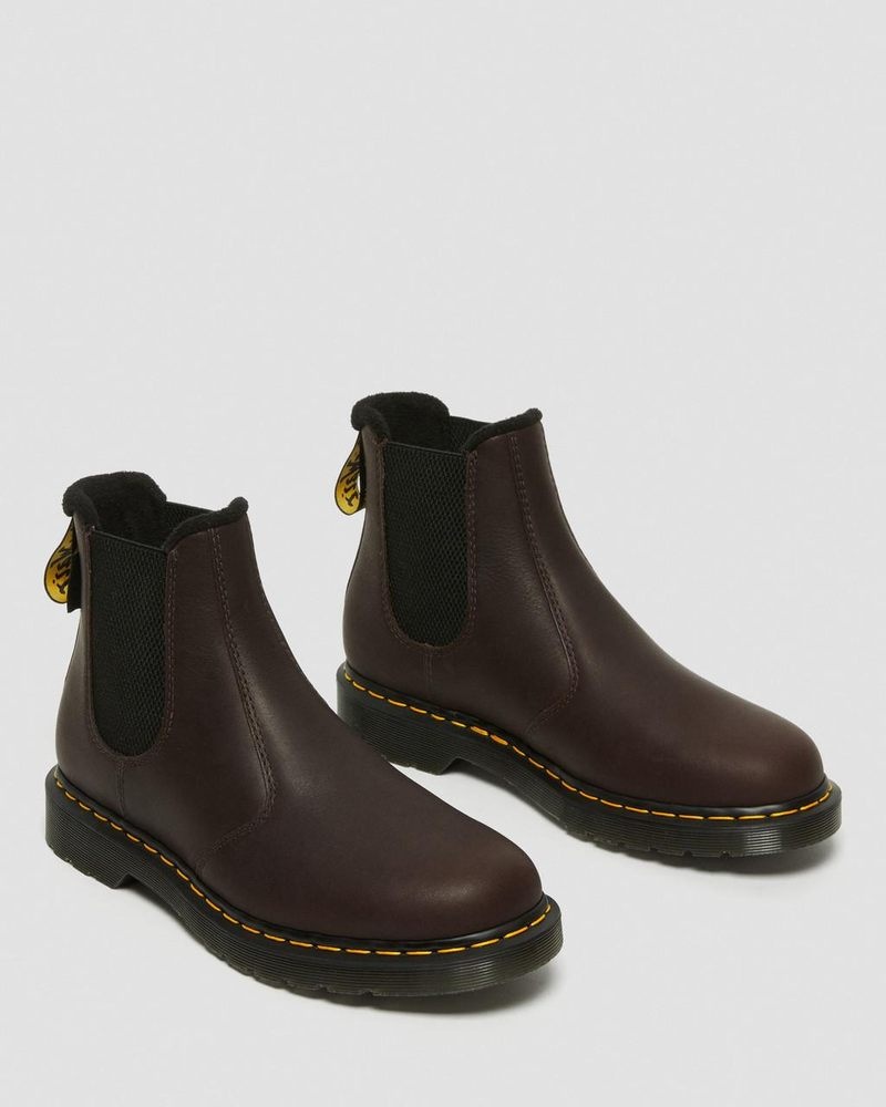 Dr Doc Martens 2976 Warmwair Cuero Chelsea Boots (Valor Wp) Marrom Oscuro | GD55-D1BE