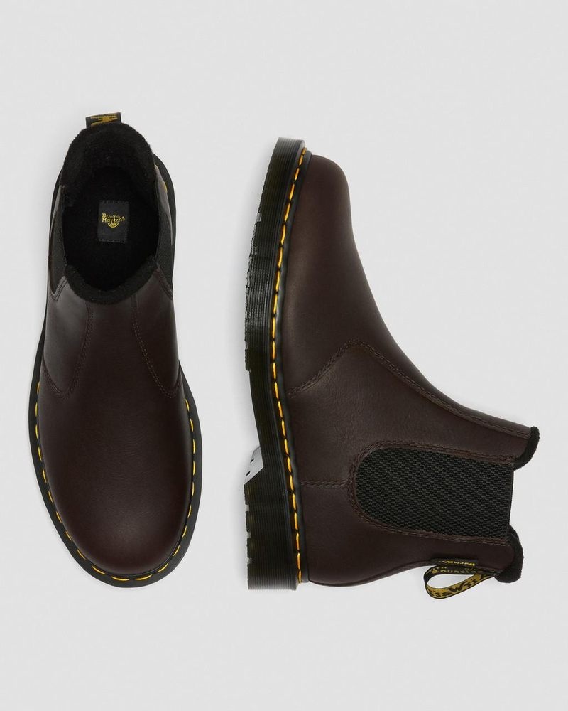 Dr Doc Martens 2976 Warmwair Cuero Chelsea Boots (Valor Wp) Marrom Oscuro | GD55-D1BE