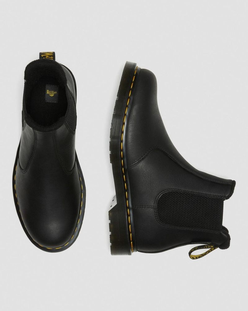 Dr Doc Martens 2976 Warmwair Cuero Chelsea Boots (Valor Wp) Negros | VZ91-I1JY