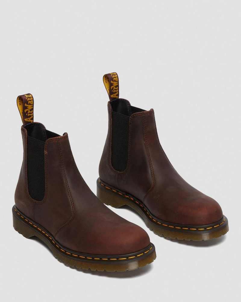 Dr Doc Martens 2976 Waxed Full Grain Cuero Chelsea Boots (Waxed Full Grain) Chestnut | GY81-T0LY