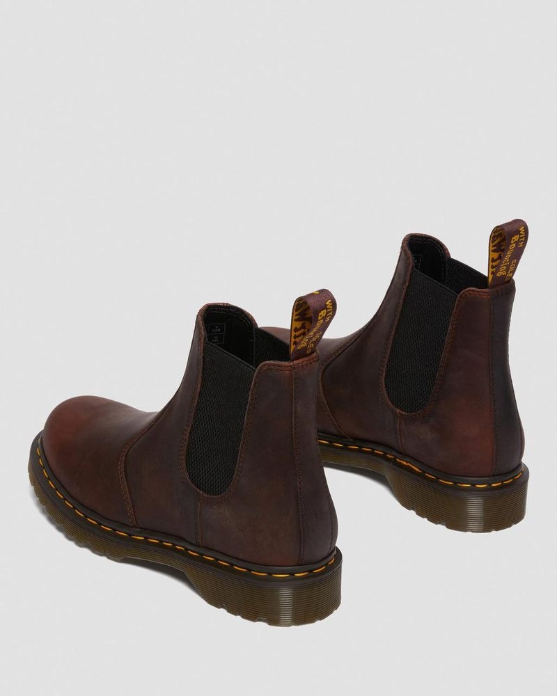 Dr Doc Martens 2976 Waxed Full Grain Cuero Chelsea Boots (Waxed Full Grain) Chestnut | GY81-T0LY