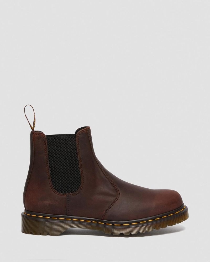 Dr Doc Martens 2976 Waxed Full Grain Cuero Chelsea Boots (Waxed Full Grain) Chestnut | GY81-T0LY