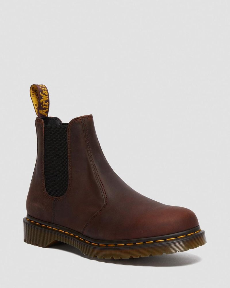 Dr Doc Martens 2976 Waxed Full Grain Cuero Chelsea Boots (Waxed Full Grain) Chestnut | IT16-G1JR