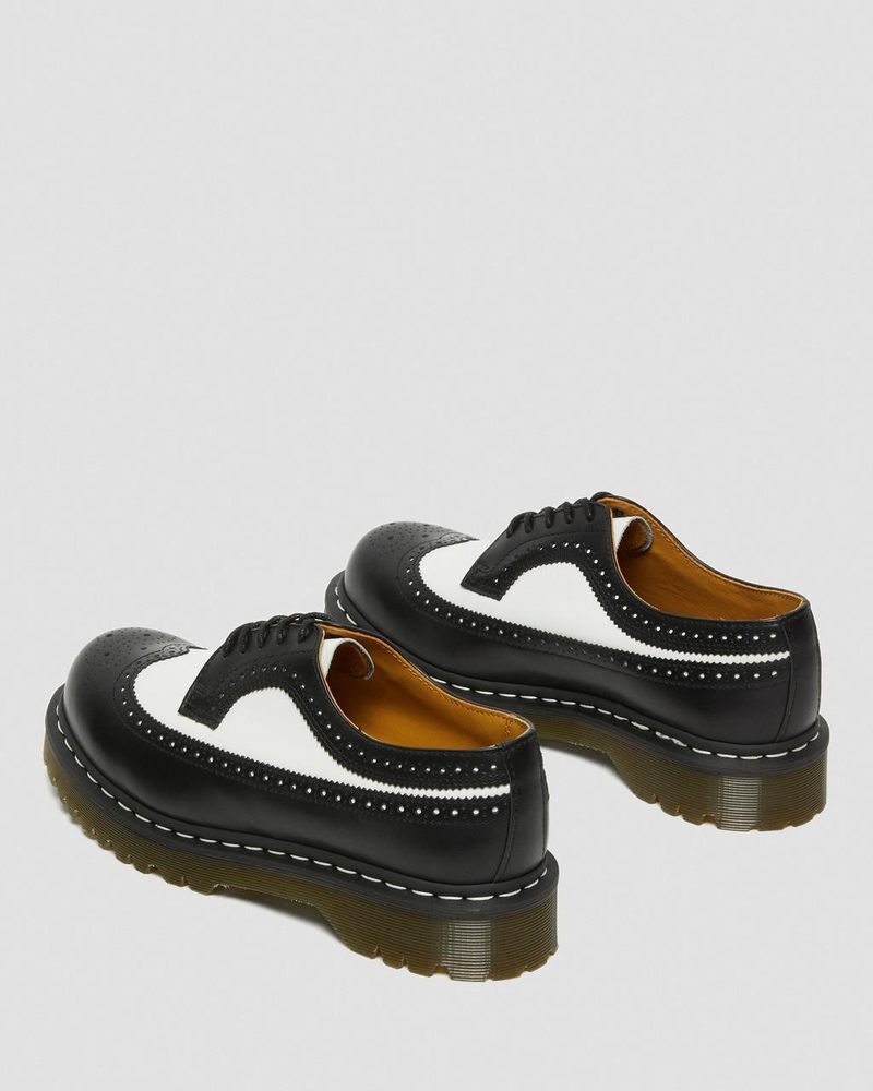 Dr Doc Martens 3989 Bex Smooth Cuero Brogue Shoes (Smooth Cuero) Negros | YW08-L6YD