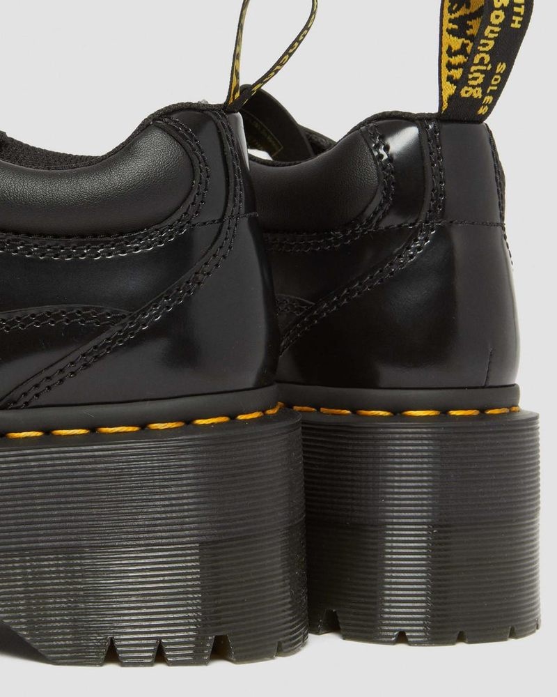 Dr Doc Martens 5-Eye Max Buttero Cuero Plataforma Shoes (Buttero) Negros | MQ58-S1LH