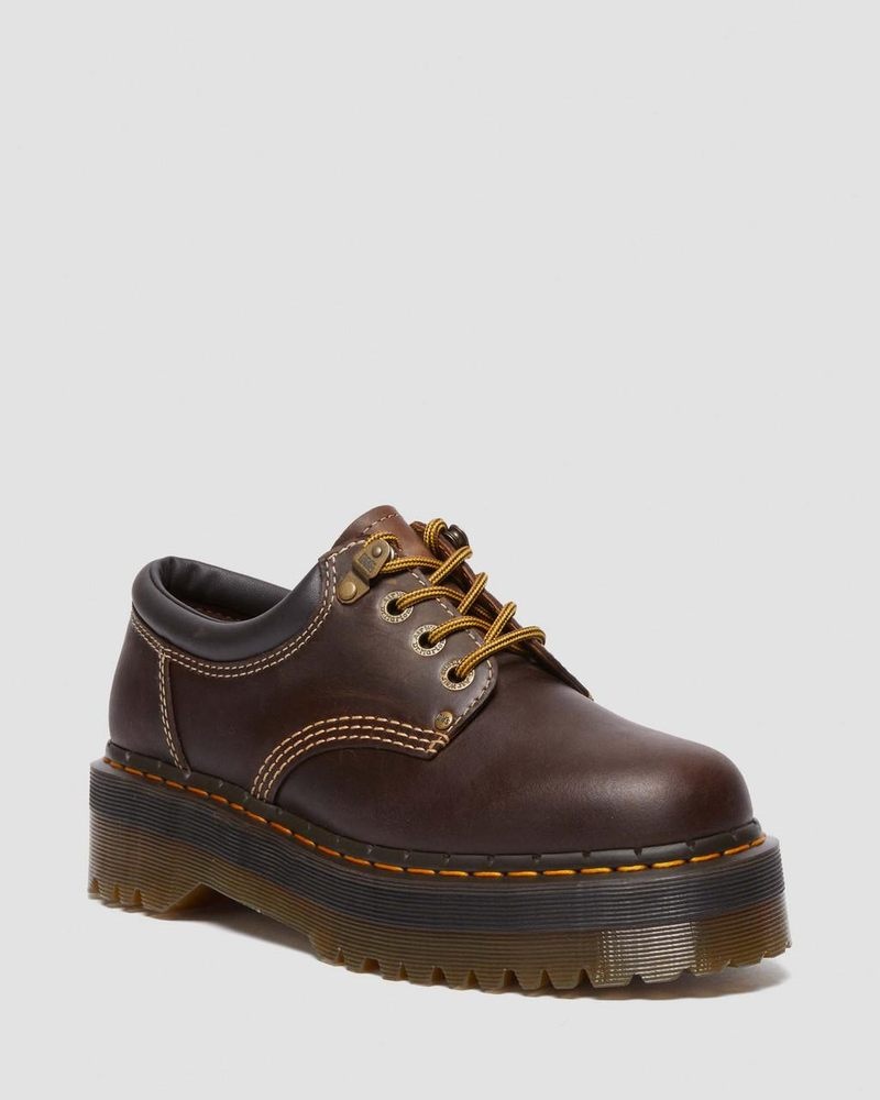 Dr Doc Martens 8053 Arc Crazy Horse Cuero Plataforma Casuales Shoes (Crazy Horse) Marrom Oscuro | NG02-K9DG