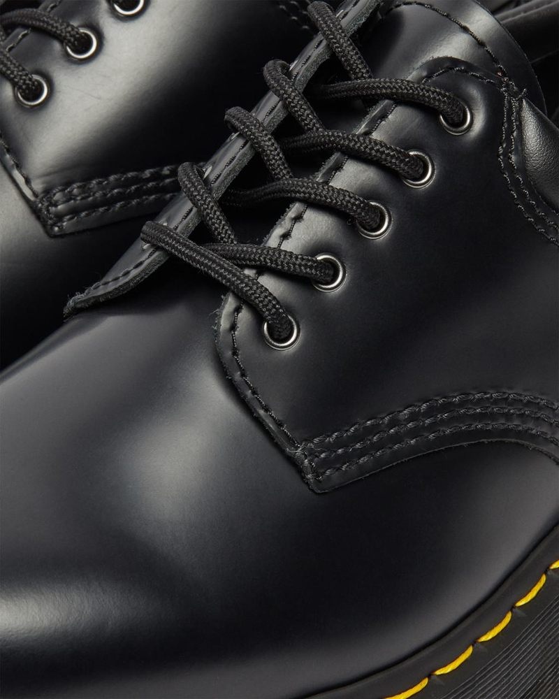 Dr Doc Martens 8053 Cuero Plataforma Casuales Shoes (Polished Smooth) Negros | QN15-V4ZL