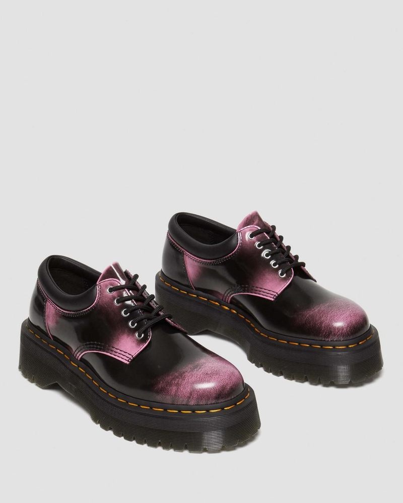 Dr Doc Martens 8053 Distressed Cuero Plataforma Casuales Shoes (Arcadia) Negros Rosas | UM73-F7VR