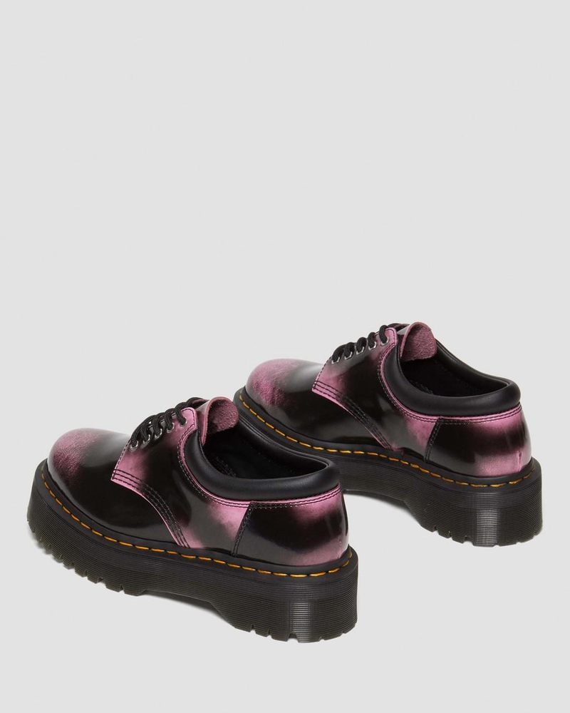 Dr Doc Martens 8053 Distressed Cuero Plataforma Casuales Shoes (Arcadia) Negros Rosas | UM73-F7VR