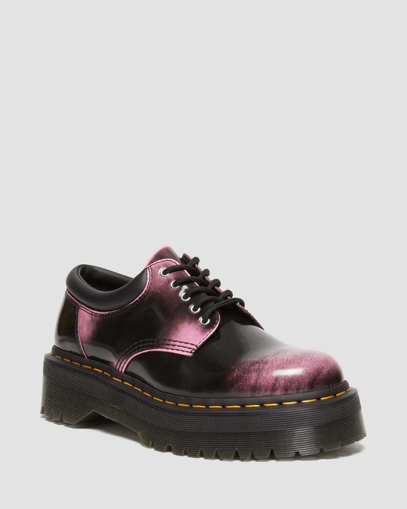 Dr Doc Martens 8053 Distressed Cuero Plataforma Casuales Shoes (Arcadia) Negros Rosas | UM73-F7VR