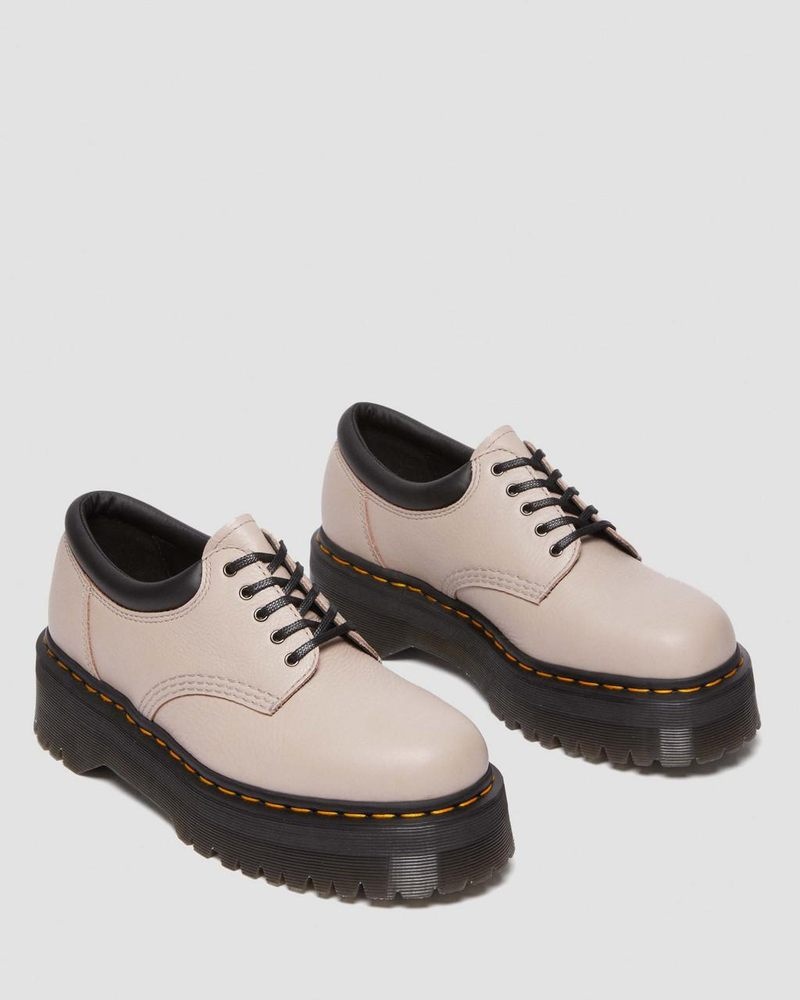 Dr Doc Martens 8053 Pisa Cuero Plataforma Casuales Shoes (Pisa) Vintage Taupe | WQ10-R6CW