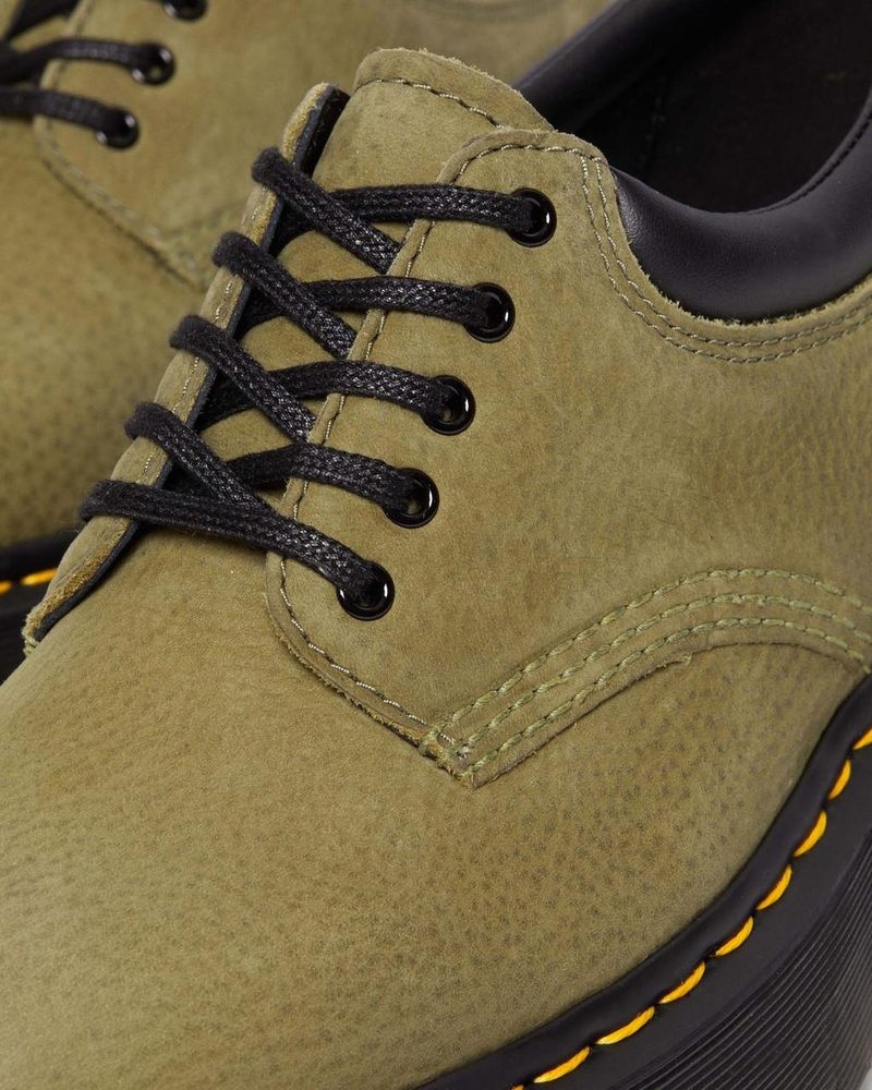 Dr Doc Martens 8053 Tumbled Nubuck Cuero Plataforma Casuales Shoes (Titan) Verde Oliva | PQ32-C3WA