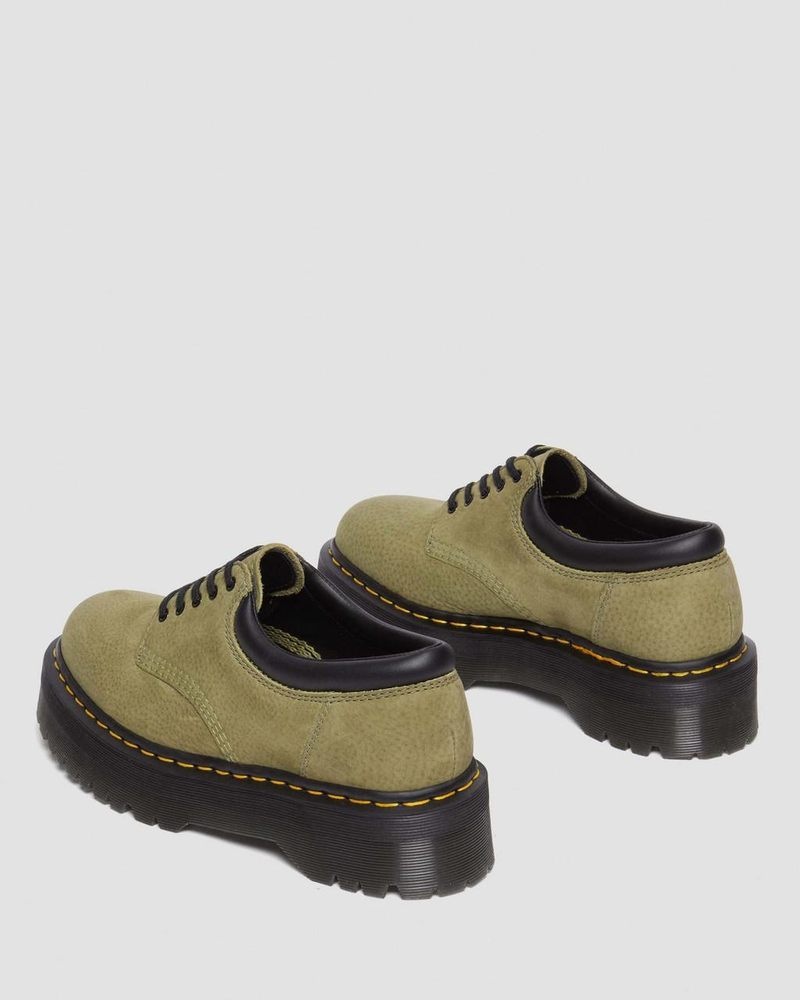 Dr Doc Martens 8053 Tumbled Nubuck Cuero Plataforma Casuales Shoes (Titan) Verde Oliva | PQ32-C3WA