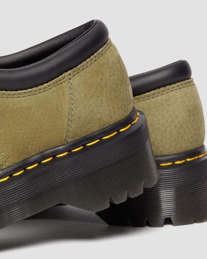 Dr Doc Martens 8053 Tumbled Nubuck Cuero Plataforma Casuales Shoes (Titan) Verde Oliva | PQ32-C3WA