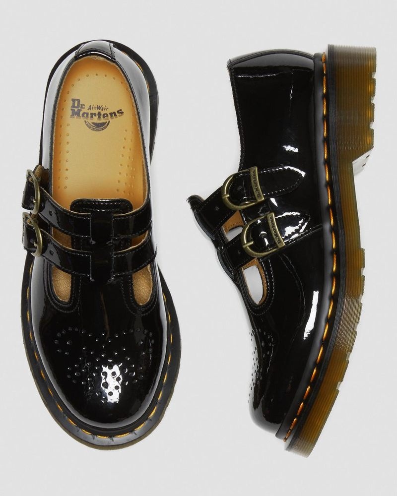 Dr Doc Martens 8065 Charol Cuero Mary Jane Shoes (Charol Cuero) Negros | JG25-K2DN