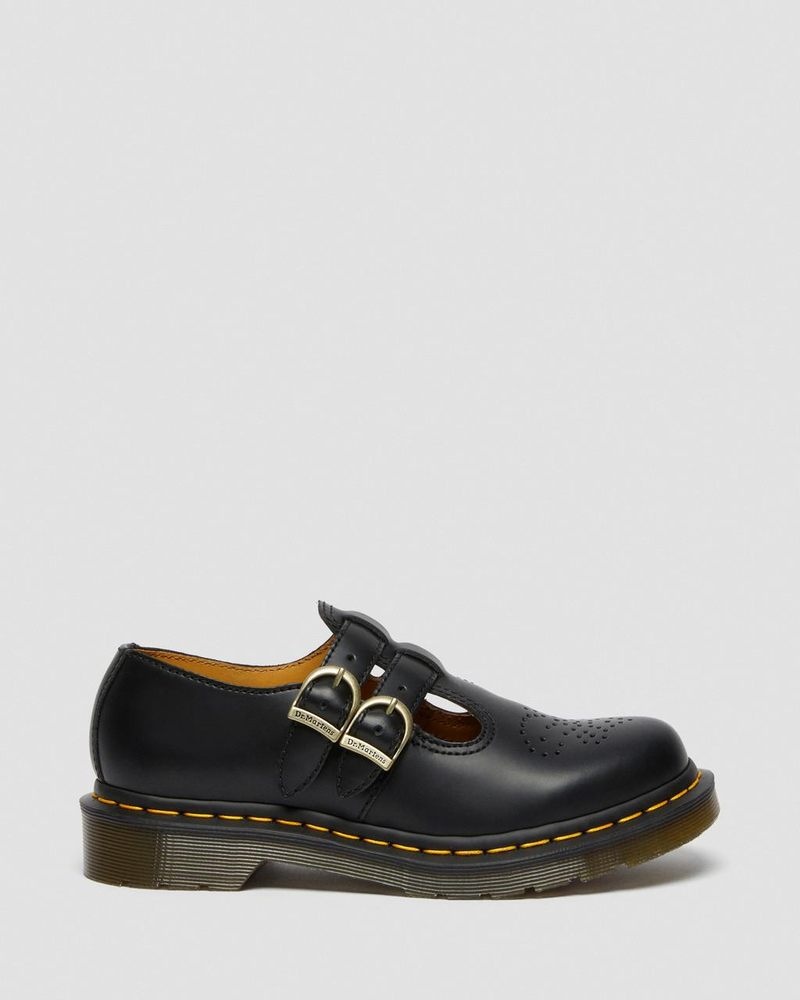 Dr Doc Martens 8065 Smooth Cuero Mary Jane Shoes (Smooth Cuero) Negros | TL65-R0PU