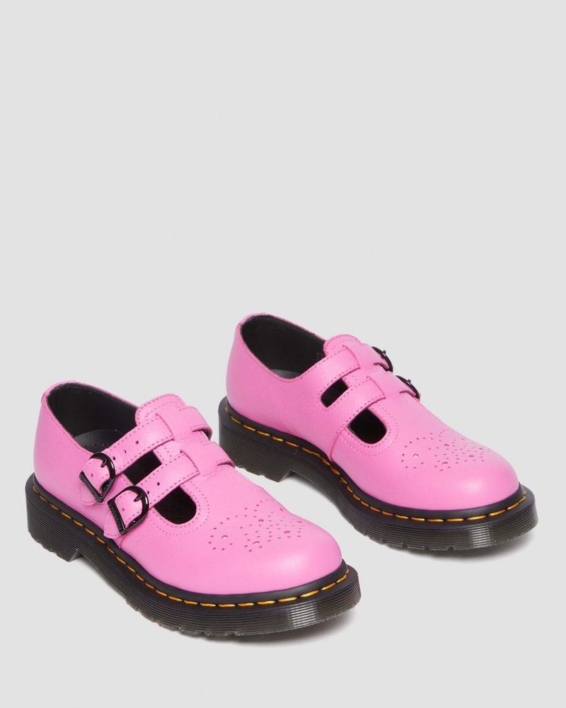 Dr Doc Martens 8065 Virginia Cuero Mary Jane Shoes (Virginia) Rosas | AL02-H6GN