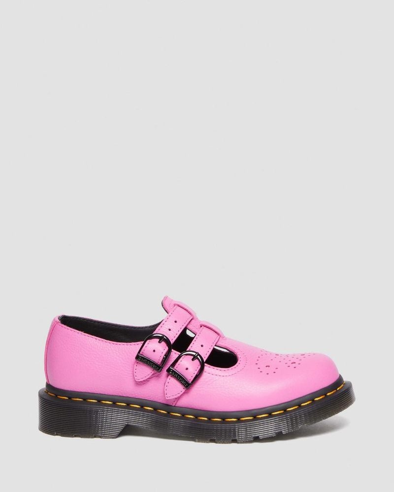 Dr Doc Martens 8065 Virginia Cuero Mary Jane Shoes (Virginia) Rosas | AL02-H6GN