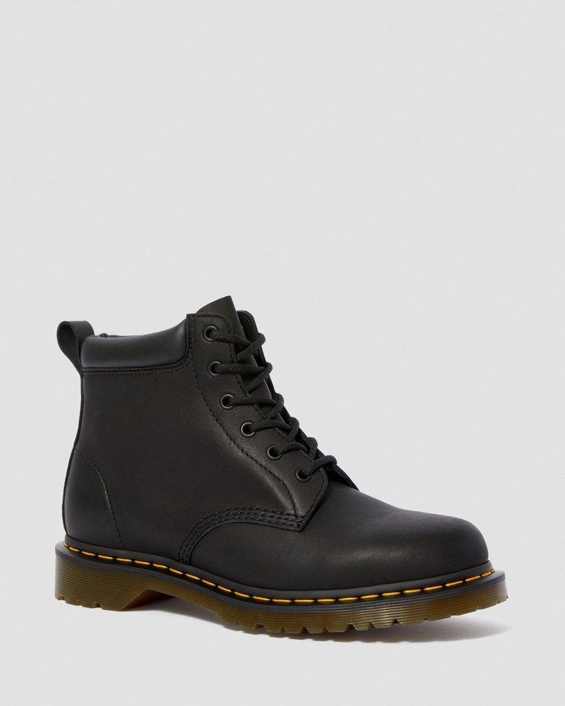 Dr Doc Martens 939 Ben Boot Cuero Encaje Up Boots (Greasy) Negros | QH72-E9YN