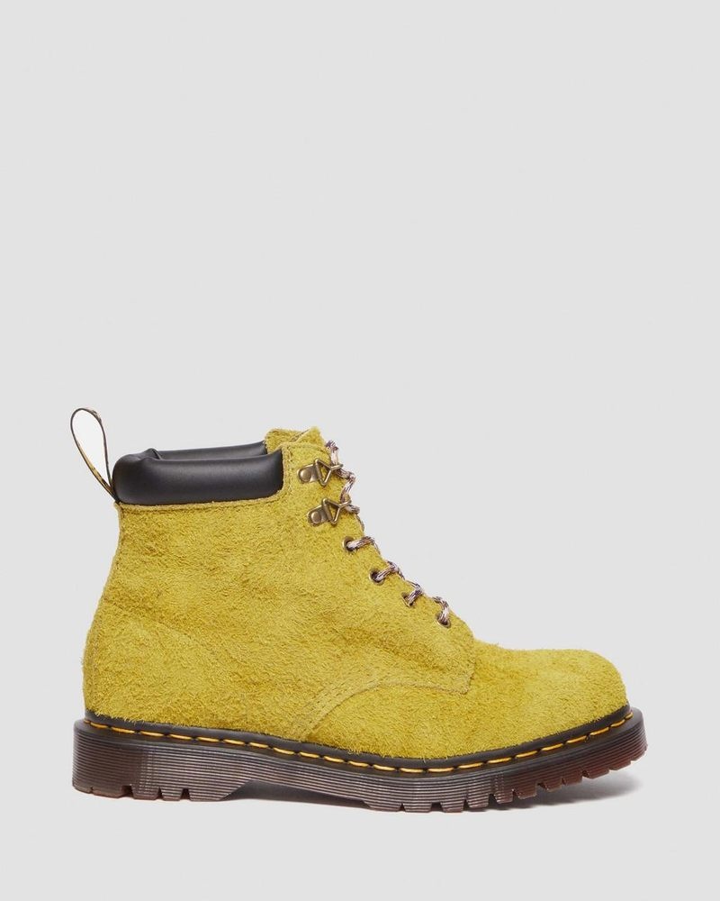 Dr Doc Martens 939 Ben Gamuza Acolchado Collar Encaje Up Boots (Long Napped Gamuza) Verdes | GV09-O0NU