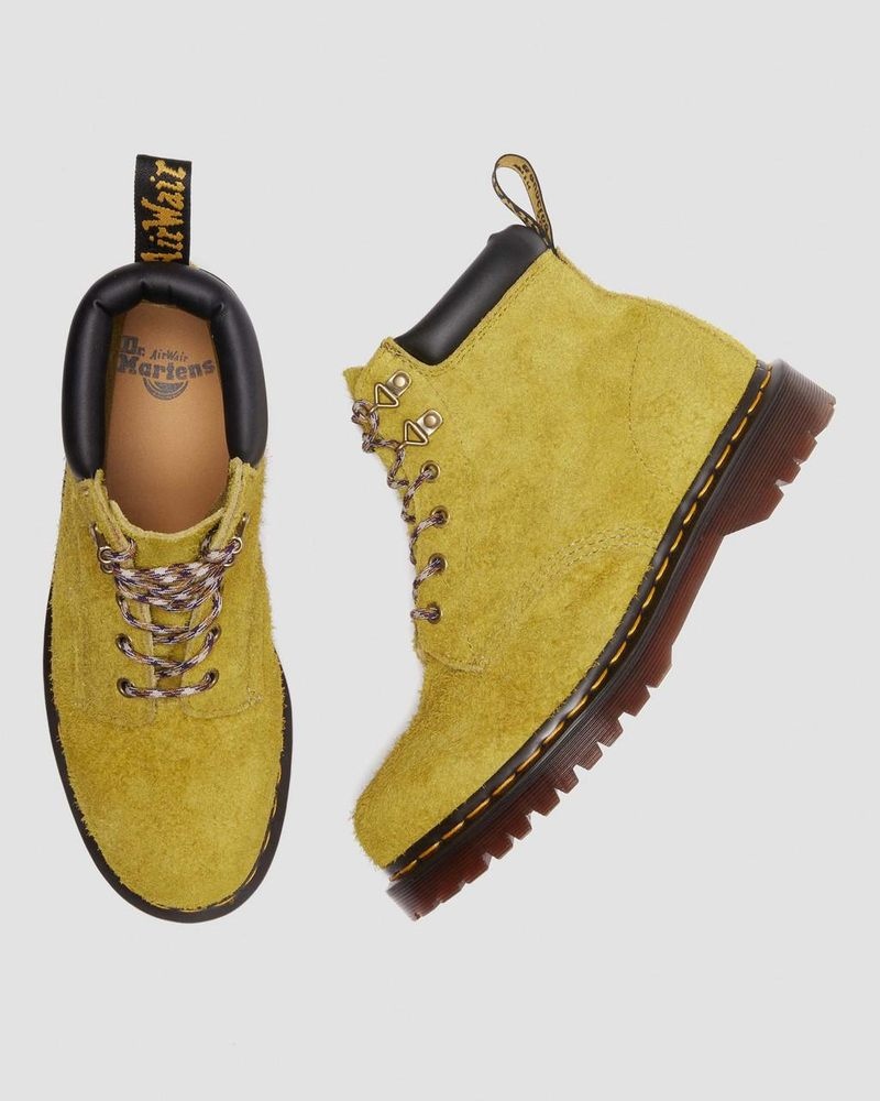 Dr Doc Martens 939 Ben Gamuza Acolchado Collar Encaje Up Boots (Long Napped Gamuza) Verdes | GV09-O0NU