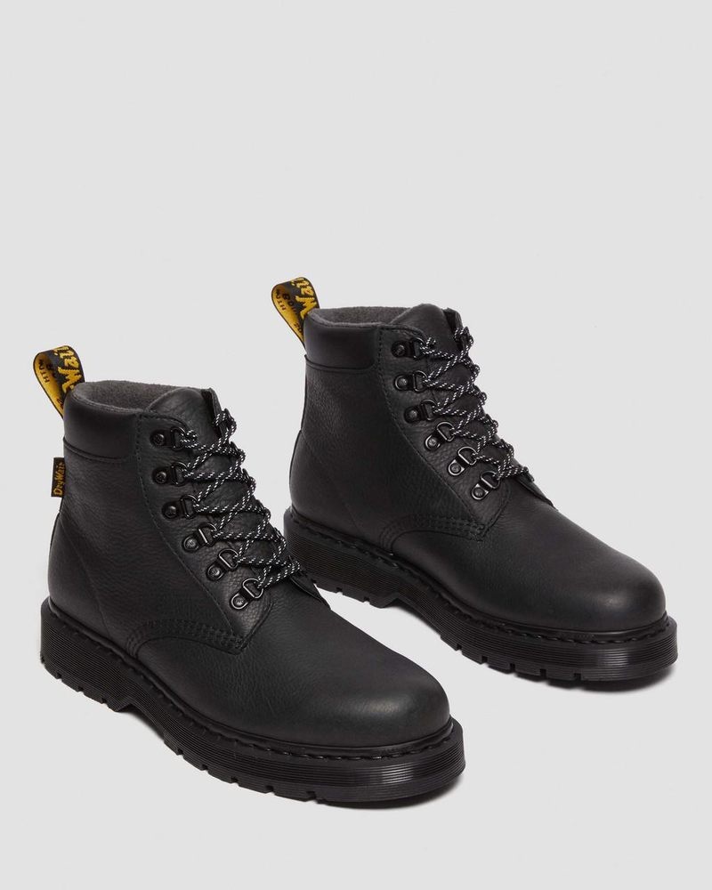 Dr Doc Martens 939 Trinity Impermeables Cuero Encaje Up Boots Negros | UE91-J4YA