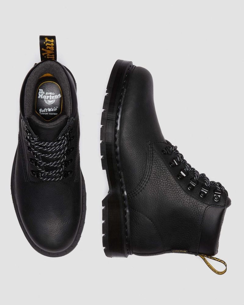 Dr Doc Martens 939 Trinity Impermeables Cuero Encaje Up Boots Negros | UE91-J4YA